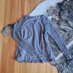 Women's Hi-Lo Grey Sweater